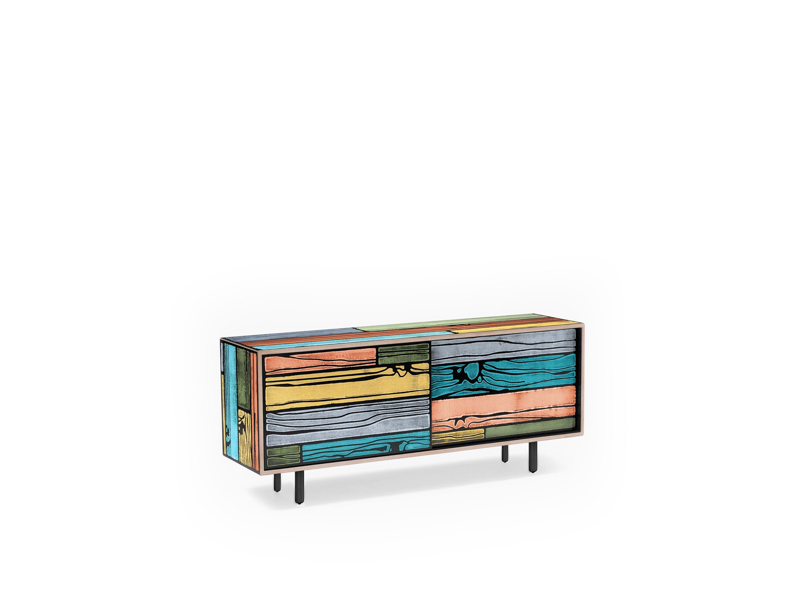 Низкая фанера ТВ шкаф с раздвижными дверями Established&Sons Wrongwoods ARCH-00139945 - Вид №1