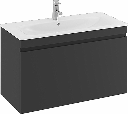 42387 IFO Renova Плоская тумба для умывальника с выдвижным ящиком и внутренним ящиком, W = 788 мм, W1 = 800 мм, темно-серый  - Вид №13