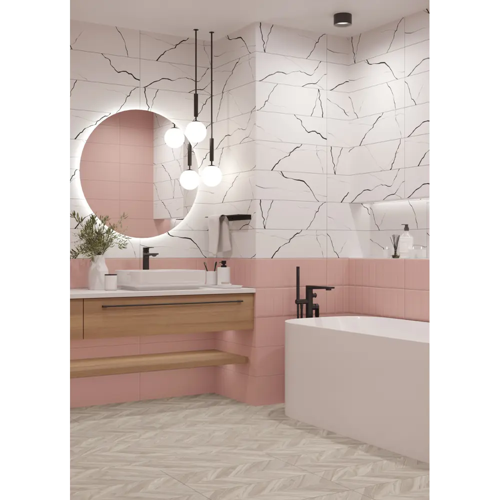 Настенная плитка LB Ceramics Одри 20x60 см 0.84 м² цвет розовый STLM-2082205 - Вид №3