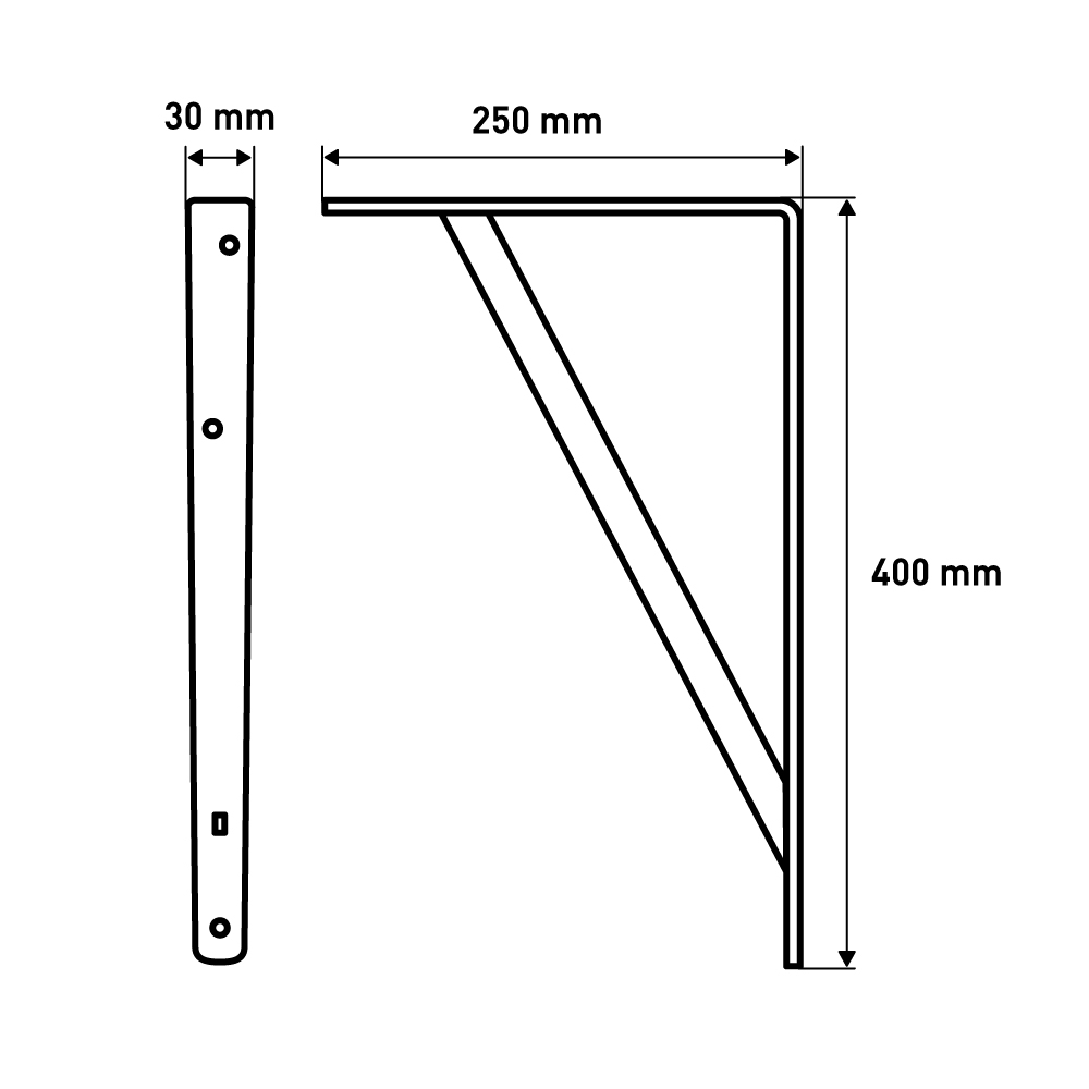 Кронштейн  Промышленный, 250x400 мм, цинк LJPS0126 Public Steel Россия  - Вид №6