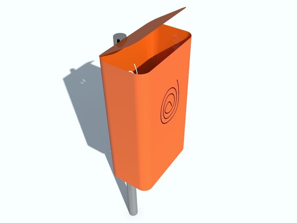 Металлическая стойка для мусора с крышкой для наружного использования CITYSì IMPRONTA ARCH-00140466 - Вид №11