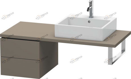 LC583609090 L-Cube Шкафчик для консоли Фланелево-серый шелковисто-матовый лак Duravit