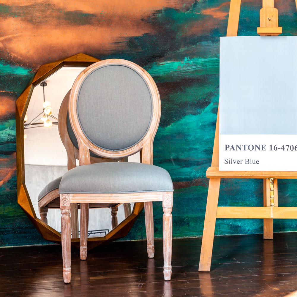 3113000 Стул «Луи / Пудровый голубой» (лен, белый жемчуг) Object Desire  - Вид №3