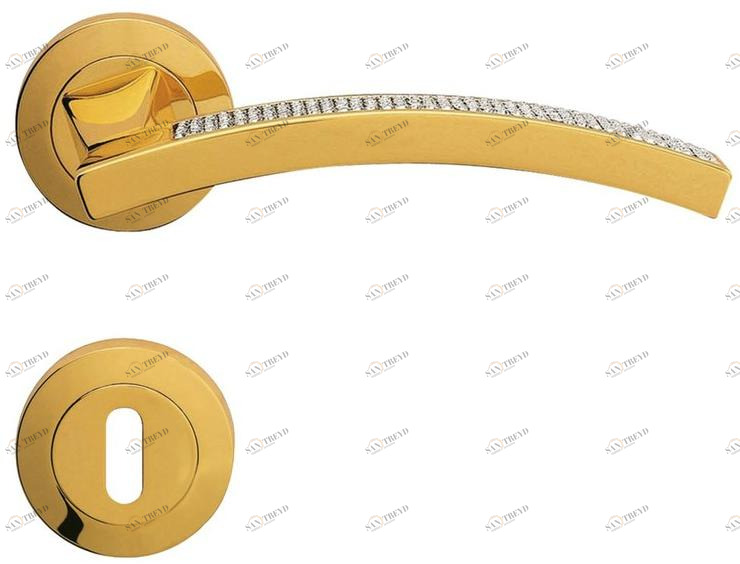 LINEA CALI' Ручка из хромированной латуни с кристаллами swarovski® на розе Profilo mesh sun-id-1404981