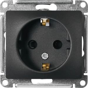 Schneider Electric Glossa - розетка с заземлением и защитными шторками антрацит 86710197