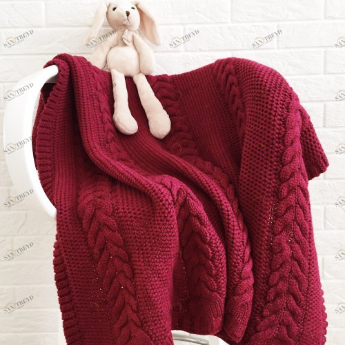 Плед LILIAN bordo APERO ВЯЗАНЫЕ, ОДНОТОННЫЕ 010322 Бордовый 