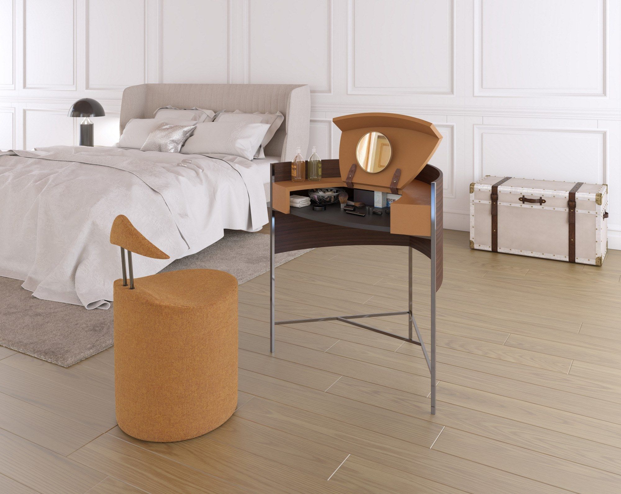 Письменный стол из искусственной кожи для ПК с откидными дверцами ESTEL GROUP BLOOM ARCH-00060599 - Вид №3