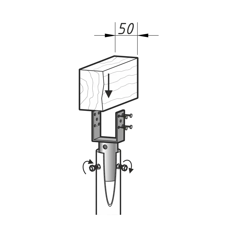 Оголовок-проушина BAU UT 55x48x150 мм Santreyd STLM-2210491 - Вид №4