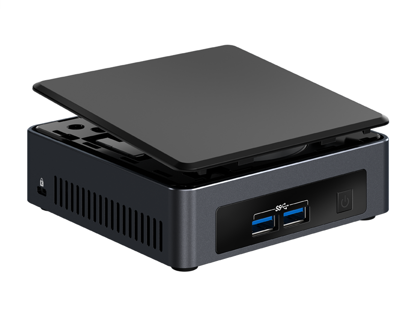 BLKNUC7I7DNK2E Nettop nuc, core i7 8650u, 4.2 ghz, ddr4 sodimm (up to 2400mhz/32gb), vga graphics(2xhdmi 2.0 + edp 1.4), 4xusb3.0, 1x m.2 ssd, wifi+bt, vpro, powercord eu, 966373 Intel Santreyd  - Вид №3