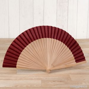 W193.23 Веер из ткани и дерева, 6 единиц. Dekoraniaevents Bodas Слоновая Кость