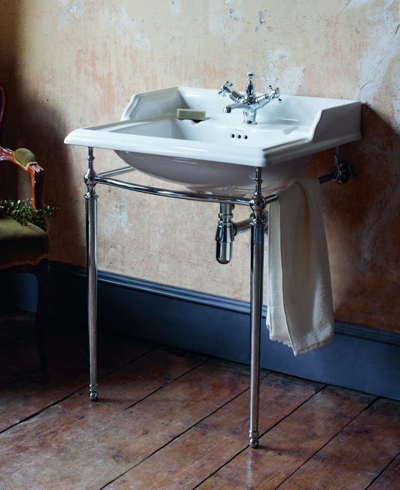 Cмеситель для раковины на 1 отверстие с кнопкой Click-Clack [CL6]  Burlington T12-QT, W11, T1  - Вид №4