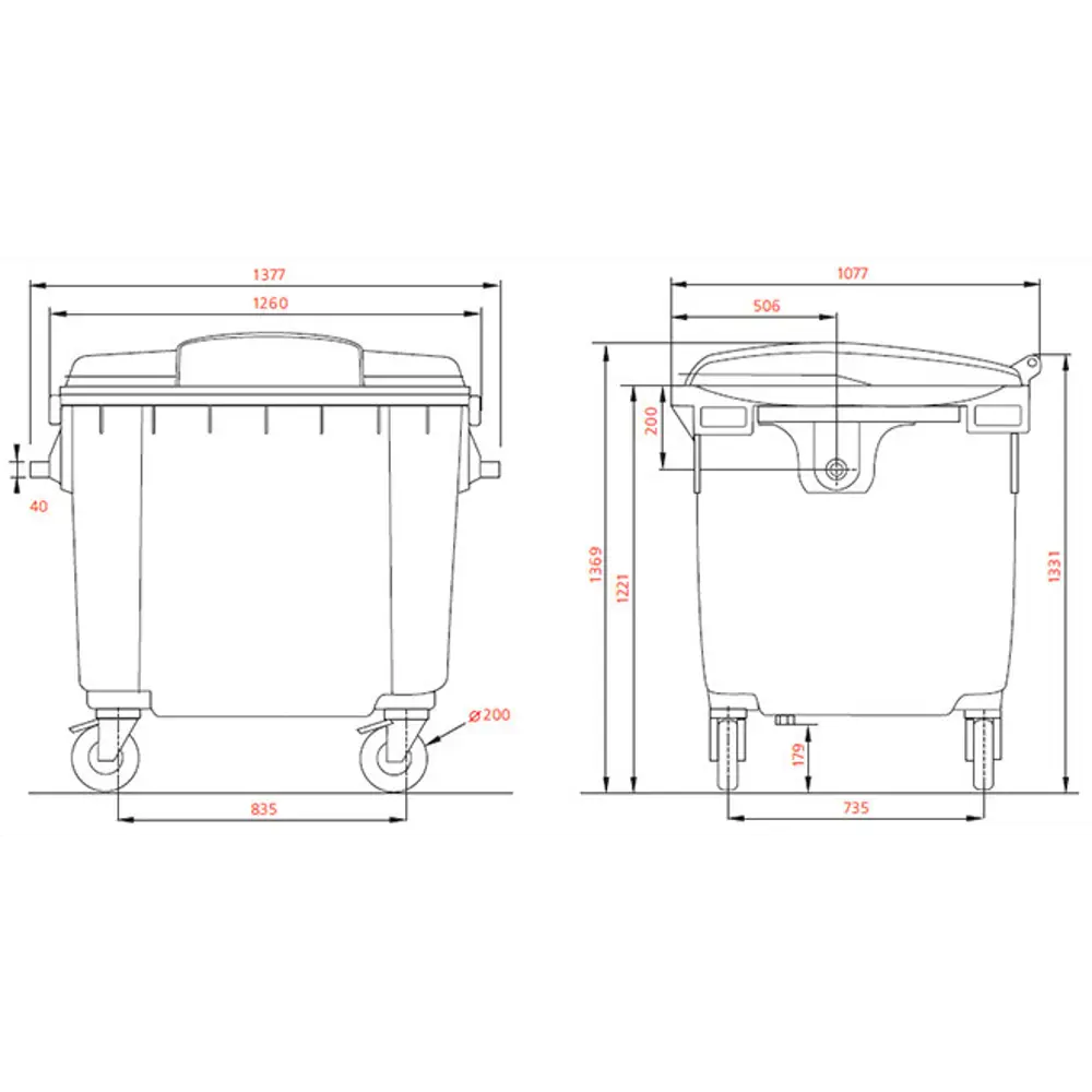 Мусорный бак 1100 л цвет зеленый Santreyd STLM-2098733 - Вид №1