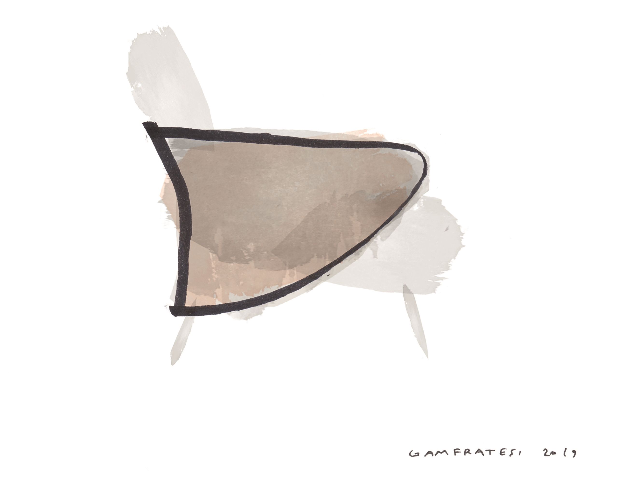 Кресло из ткани и кожи с подлокотниками Minotti Энджи ARCH-00122158 - Вид №5