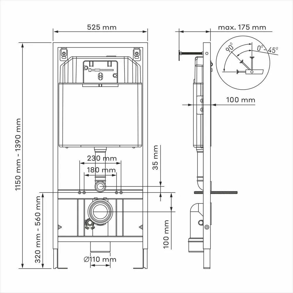 Комплект инсталляция с унитазом Berges Drop с кнопкой цвет белый STLM-2199966 - Вид №6