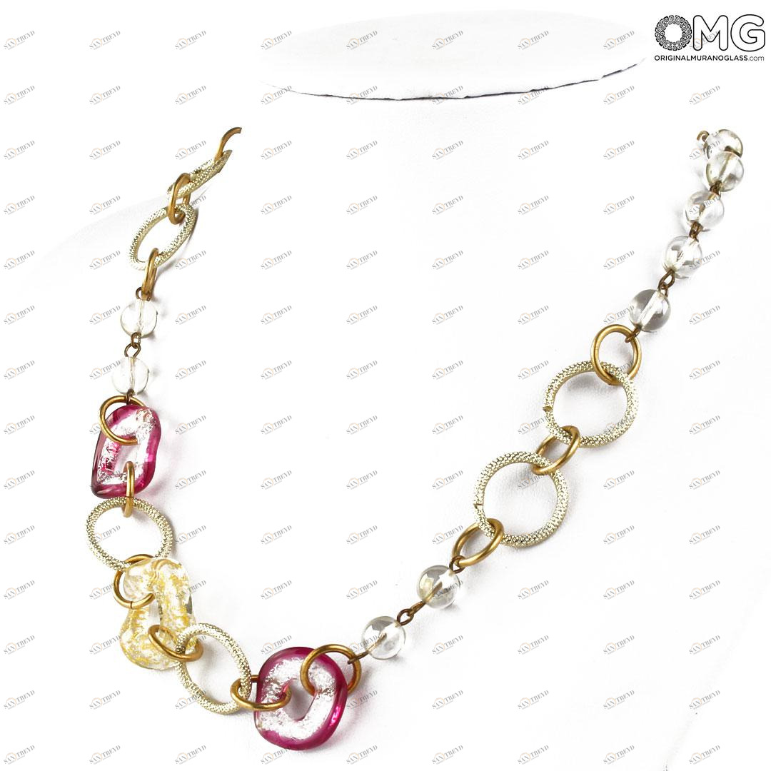 3818 ORIGINALMURANOGLASS Колье Скарлатто - Коллекция Antica Murrina - муранское стекло OMG 42 см 