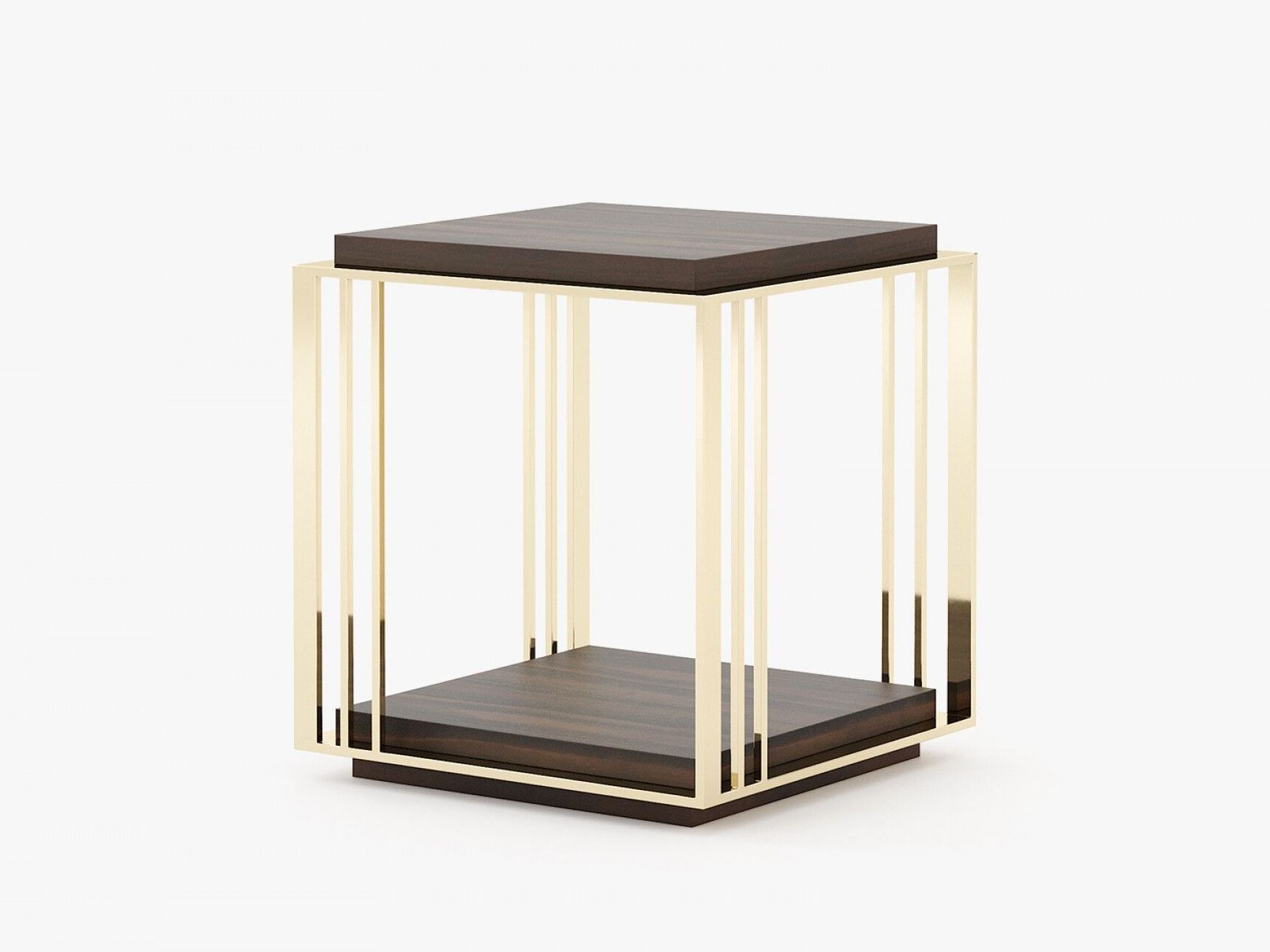 Квадратный журнальный столик из нержавеющей стали и дерева Laskasas ARCH-00053340 - Вид №5