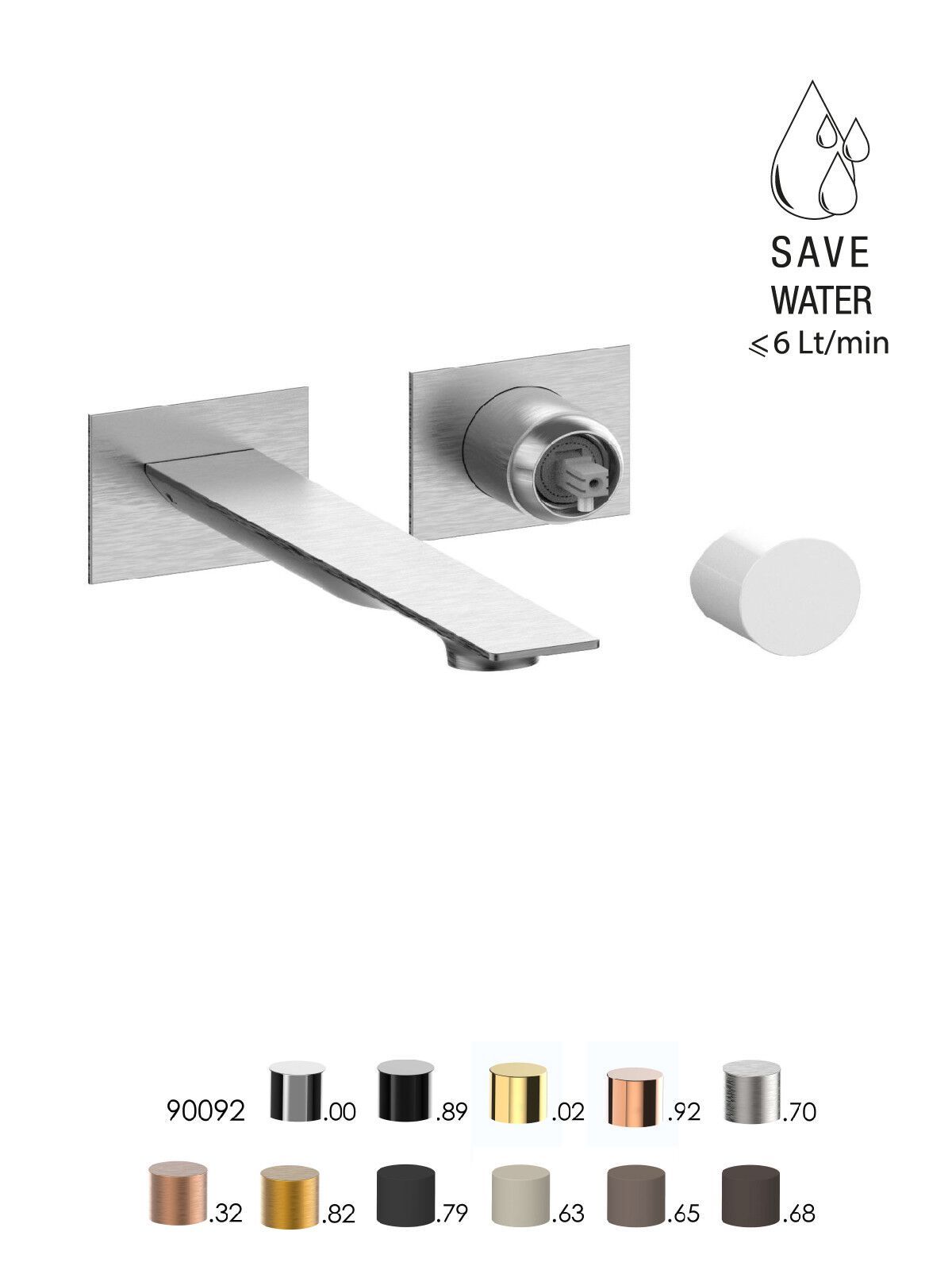 Однорычажный смеситель для раковины с 2 отверстиями без слива Rubinetterie Frattini Narciso S ARCH-00063765 - Вид №4