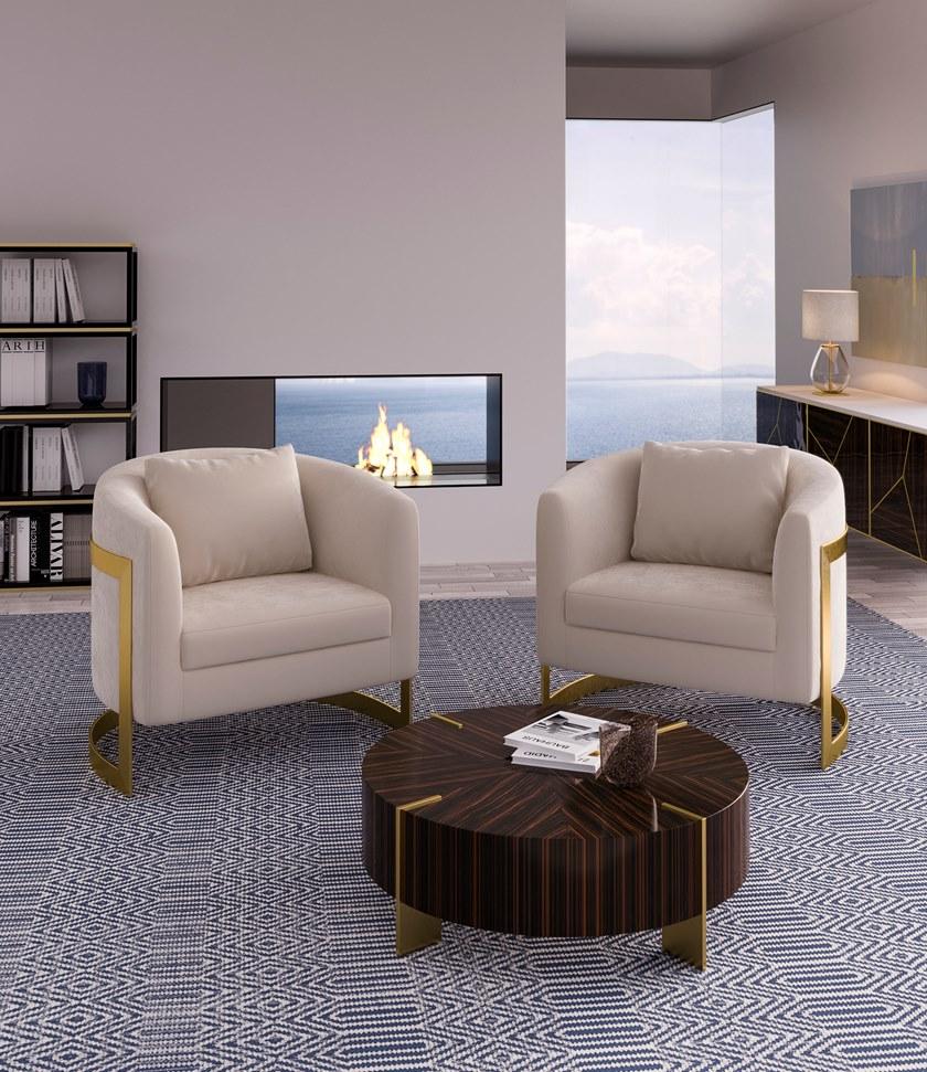 JOSÉ LEITE DE CASTRO Стул из ткани с подлокотниками Hanover 12710082  - Вид №1