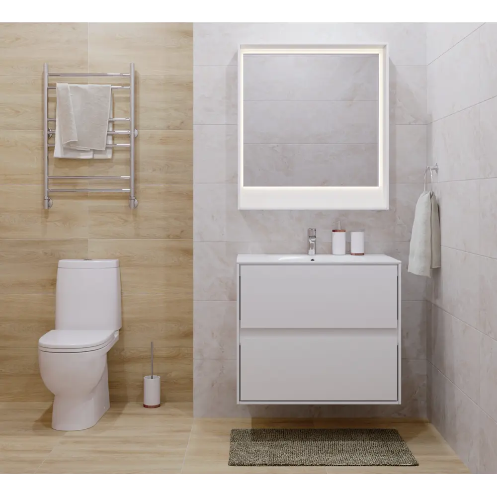 СУНЕРЖА Водяной полотенцесушитель ВПС-18 хром 50×80 см 17156001 STLM-0007591 - Вид №4