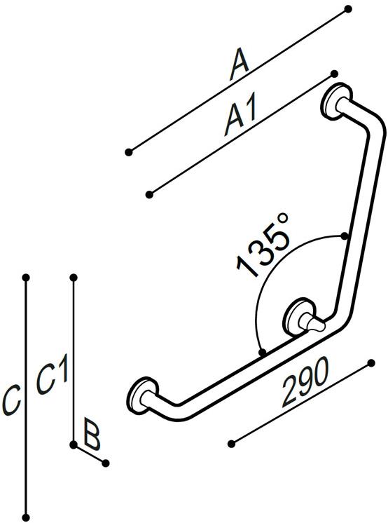Ponte Giulio Ручка для ванной с фиксированным углом Casual G06jas09 - Вид №1