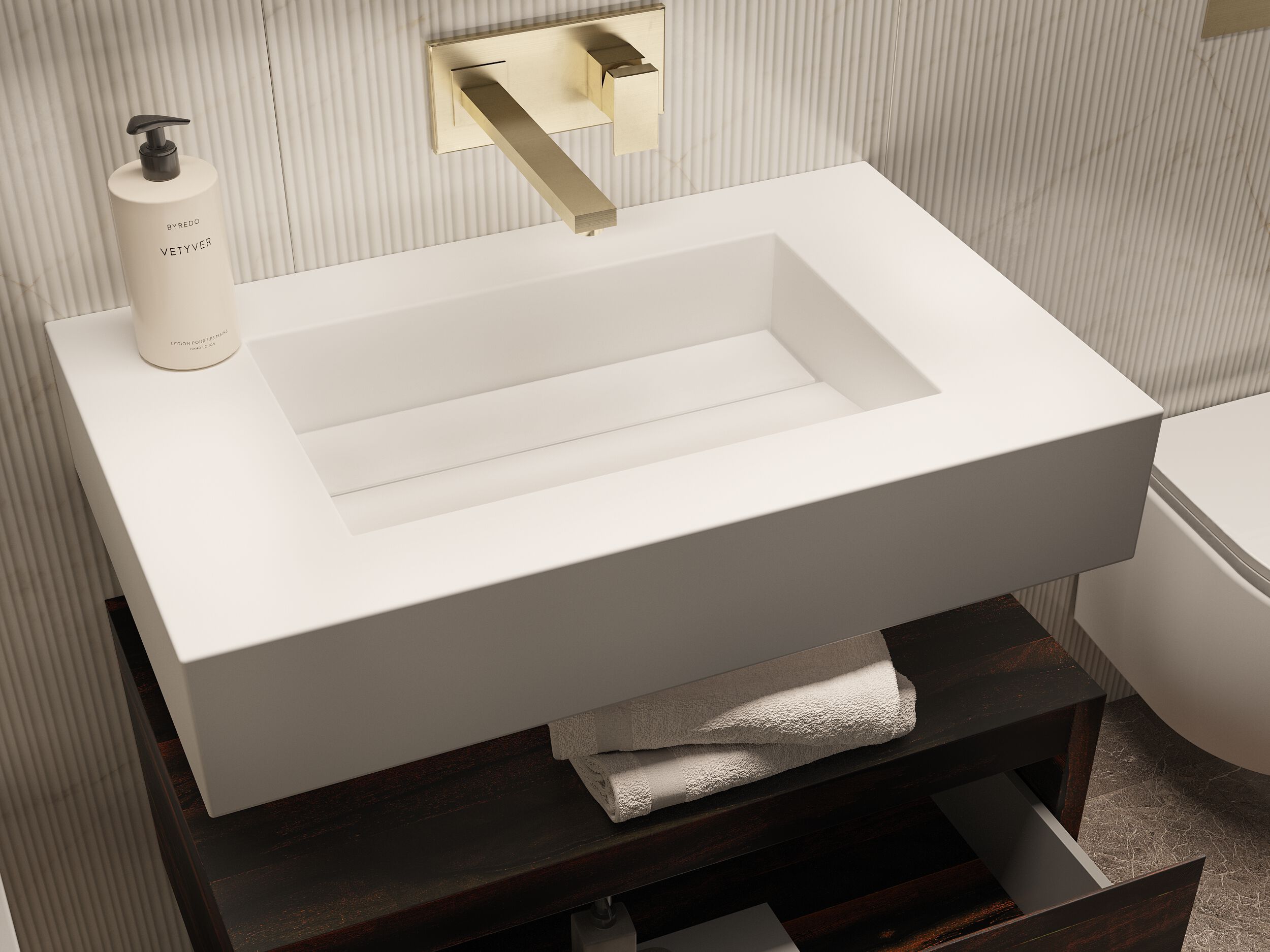 Прямоугольная раковина из твердой поверхности MOMA Design OTELLO ARCH-00035746