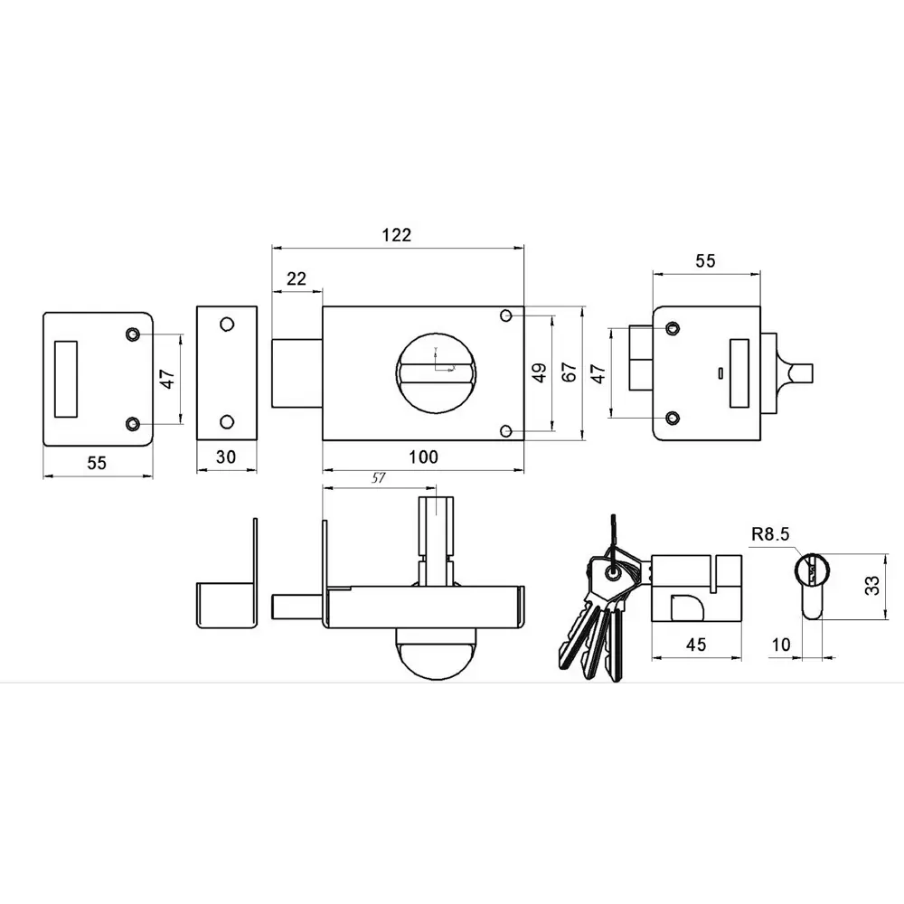 ЗЕНИТ Омега-ЗН-1: Накладной замок в бронзе для надёжных дверей 82126219 STLM-0019802 - Вид №3