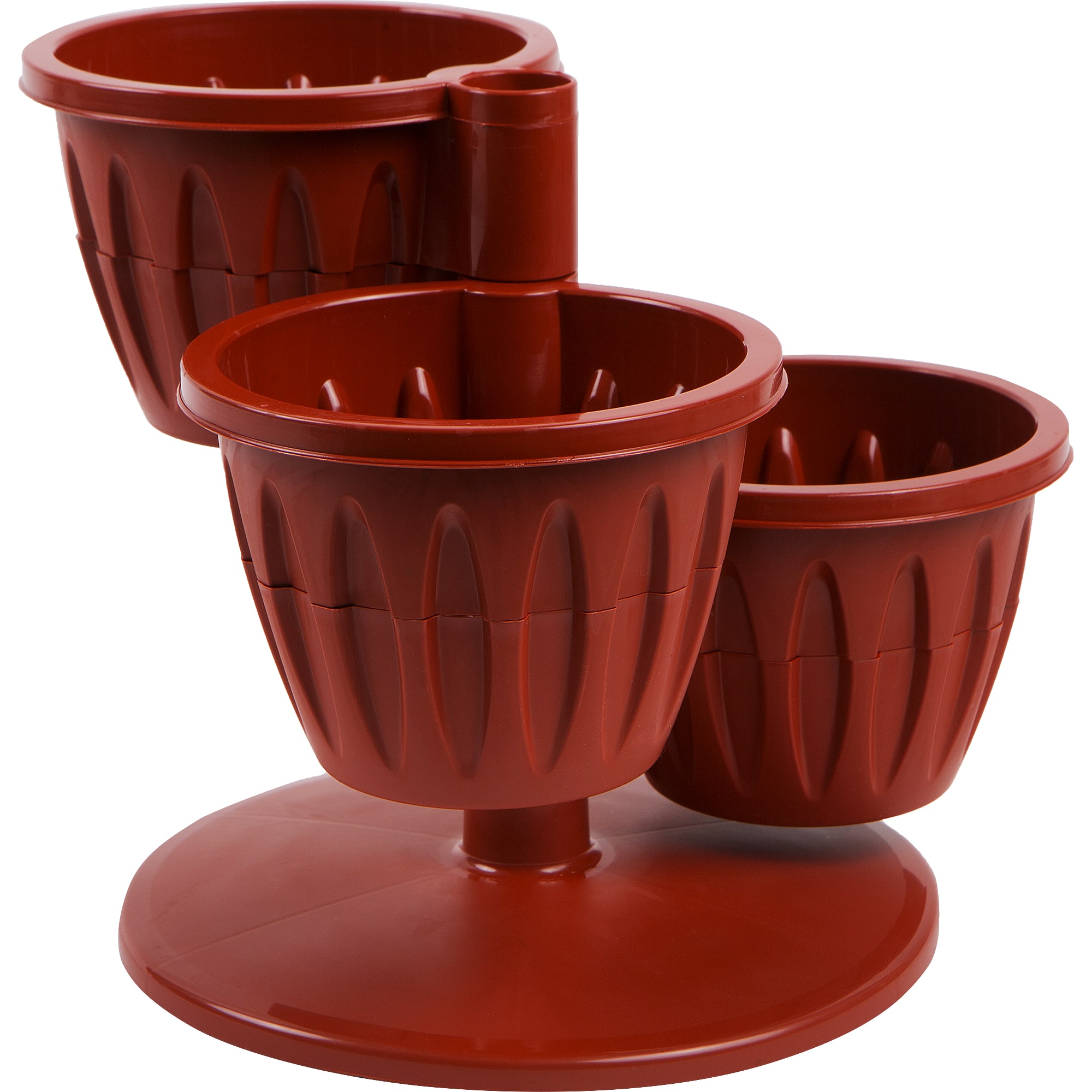 18008991 Горшок цветочный ø29 h23 см v0.7 л пластик терракотовый Каскад Santreyd - Вид №2