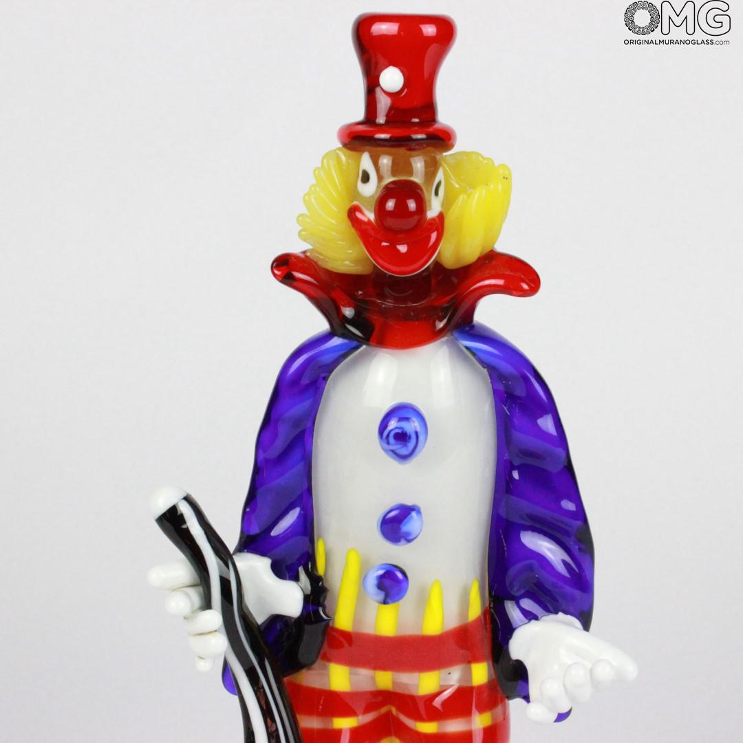 827 ORIGINALMURANOGLASS Статуэтка Клоун играющий в гольф - муранское стекло OMG 12 см  - Вид №1