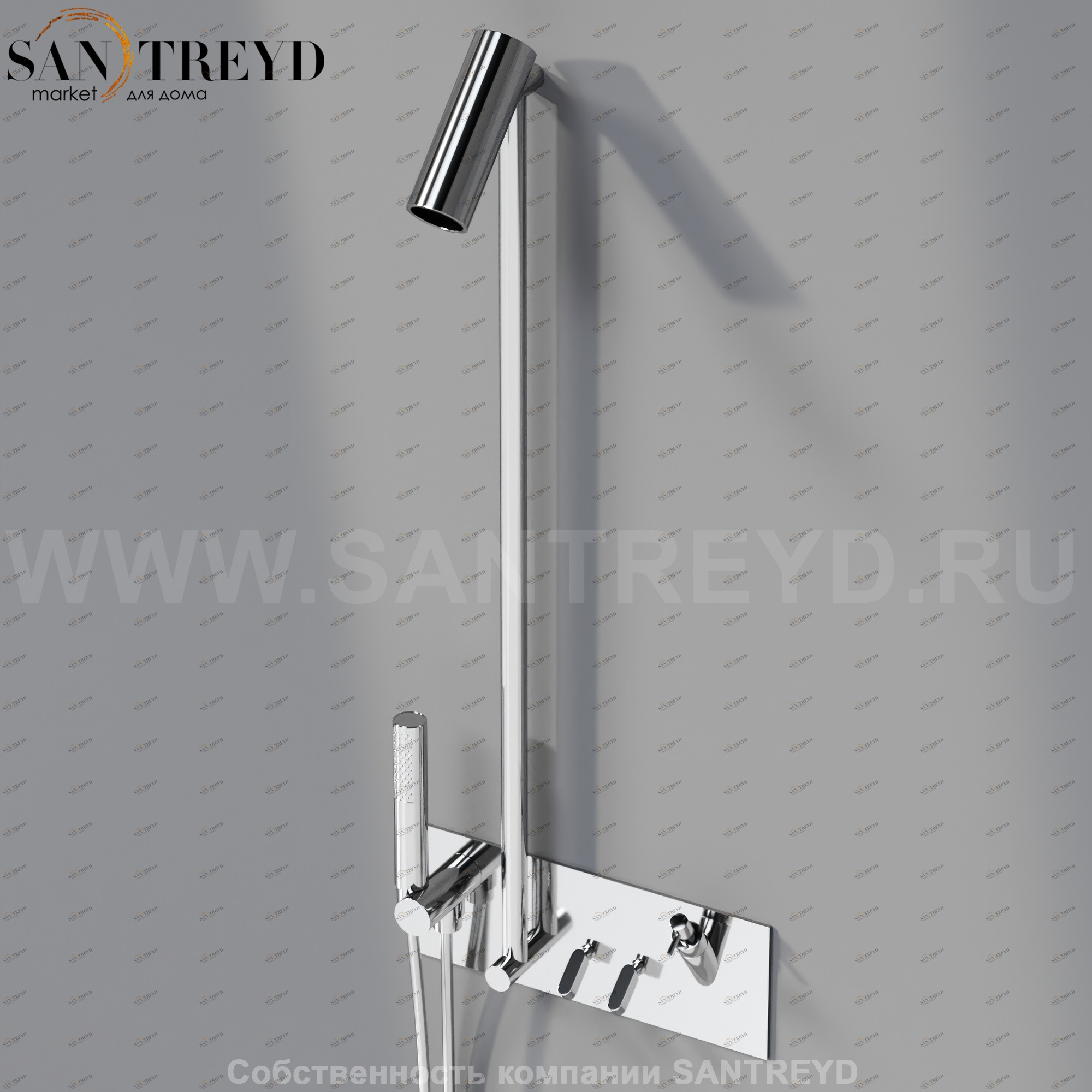 Душевая система с диспенсером для мыла ARUB0940NS SQUARE хромированная Agape