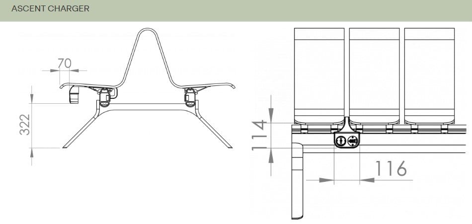 Модульная скамья для медицинских учреждений Green Furniture Concept Ascent ARCH-00118151 - Вид №18