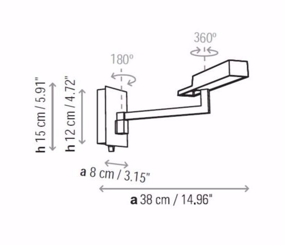 BOVER Настенный светильник из металла с гибким кронштейном Spock sun-id-1503894 - Вид №2
