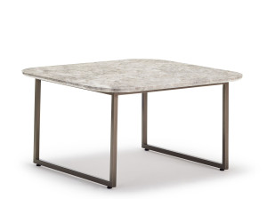 Латунный квадратный журнальный столик с мраморной столешницей