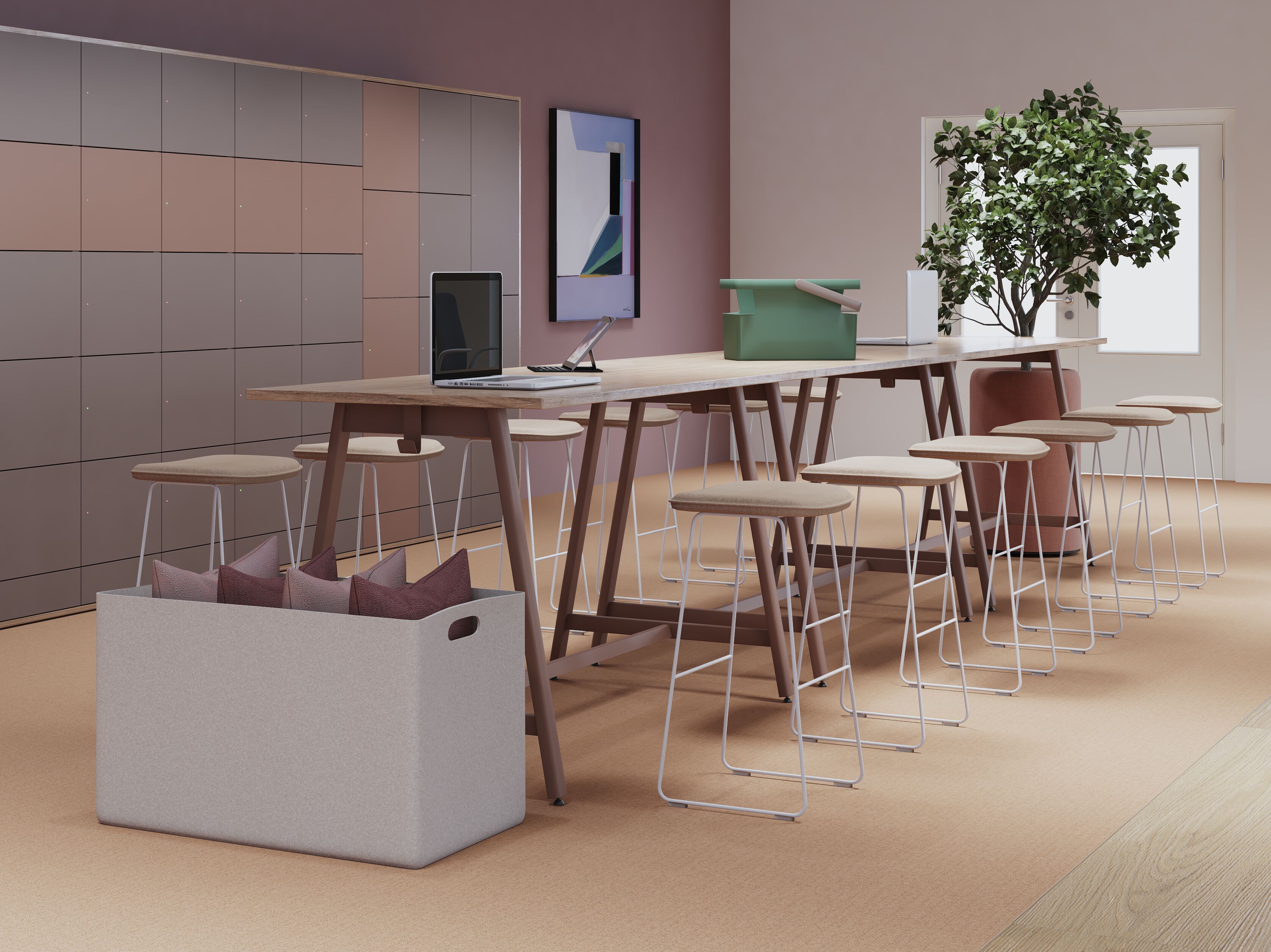 Высокий модульный стол для совещаний из меламина Haworth Intuity ARCH-00007468