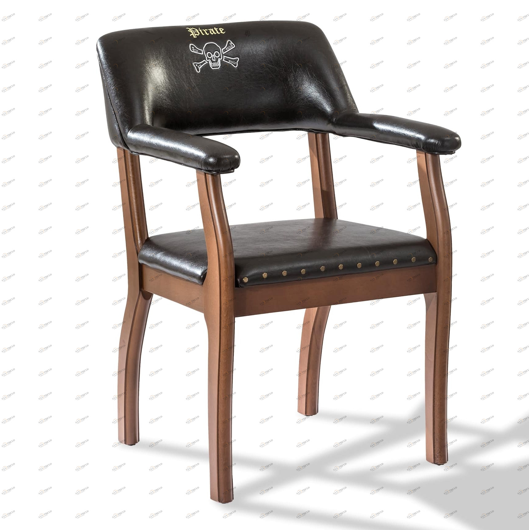 Стул деревянный с подлокотниками Pirate CILEK PIRATE 00-3832547 Черный Santreyd 