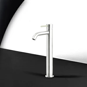 Смеситель для раковины сталь глянцевая с серой ручкой Toki Radomonte TKS3LCIL19