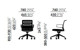 Кожаный поворотный операционный офисный стул VITRA AC 5 ARCH-00024264 - Вид №4