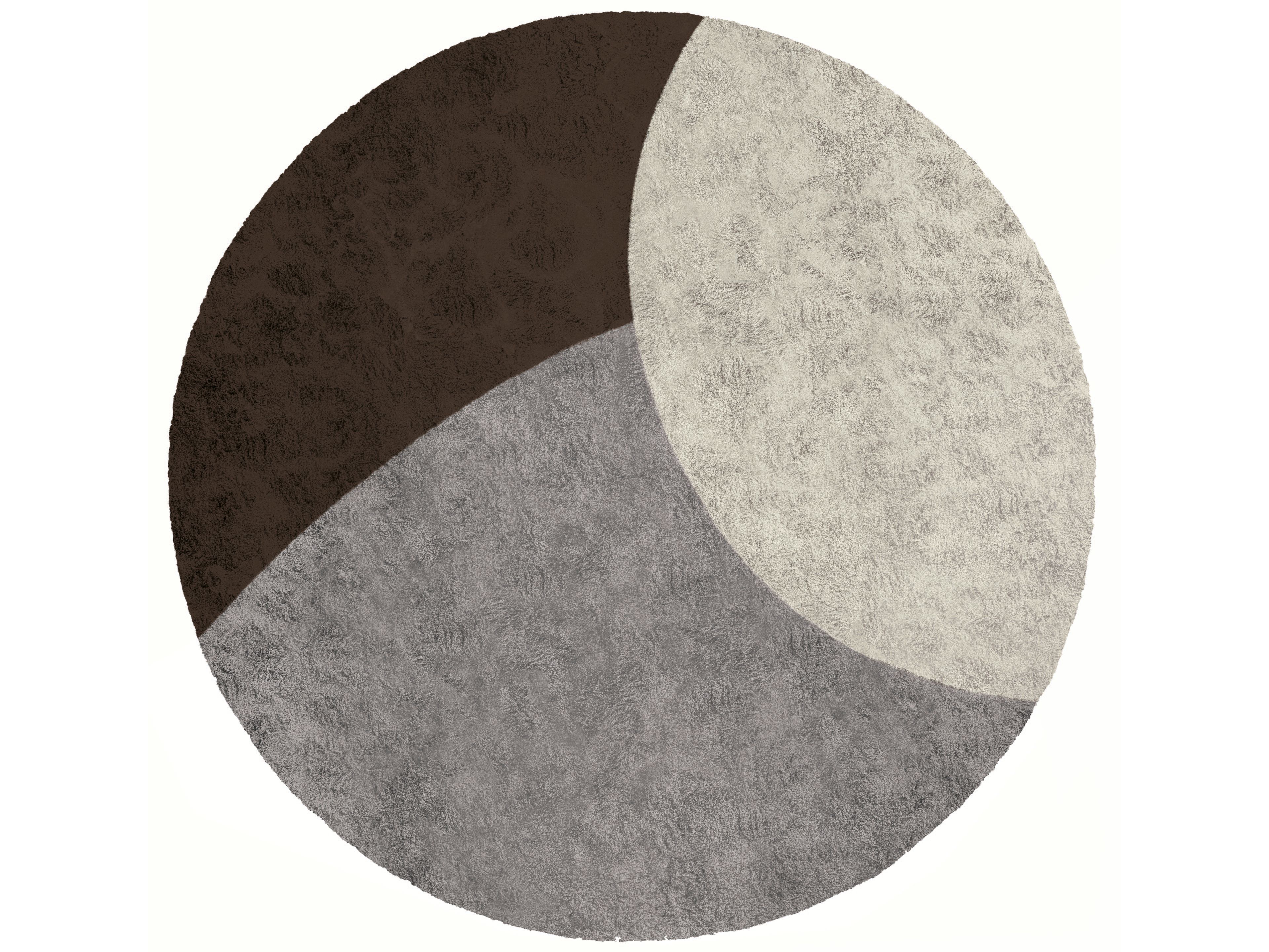 Круглый шерстяной ковер с длинным ворсом Minotti WISP MOSAIC ARCH-00070408