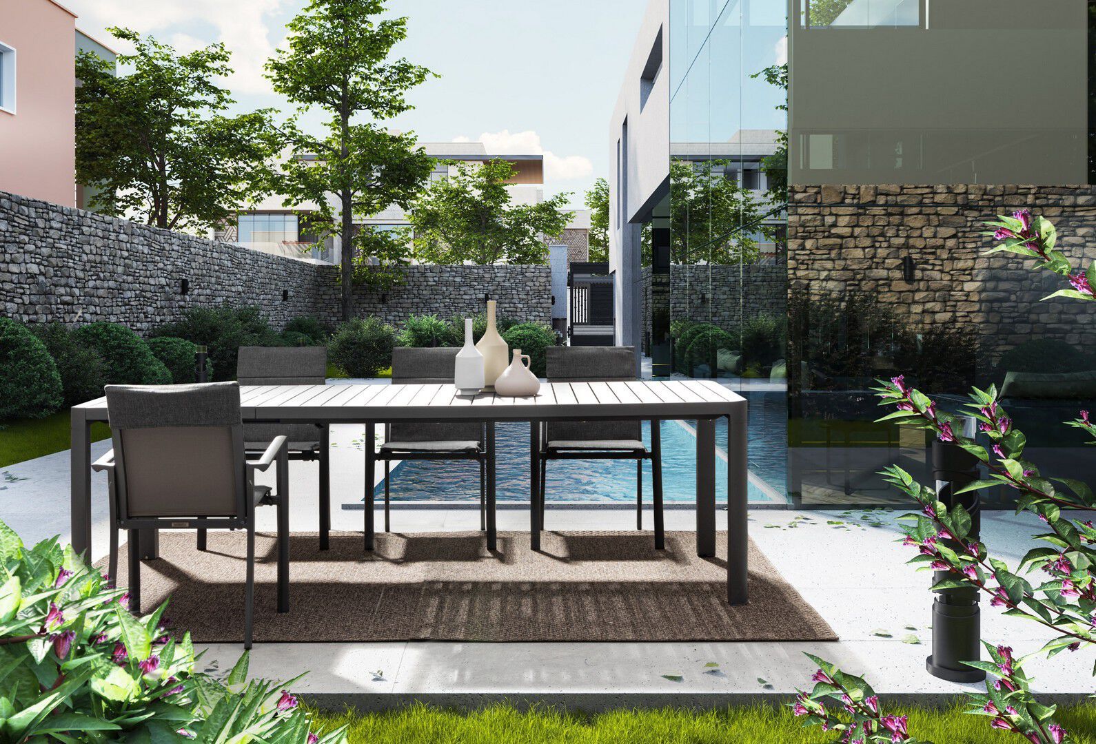 Алюминиевый штабелируемый садовый стул с подлокотниками BIZZOTTO Konnor ARCH-00101358 - Вид №44