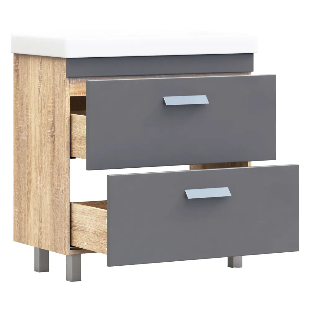 Тумба в ванную Vigo Hilton 80x80 см ДСП цвет графит STLM-2073432 - Вид №2