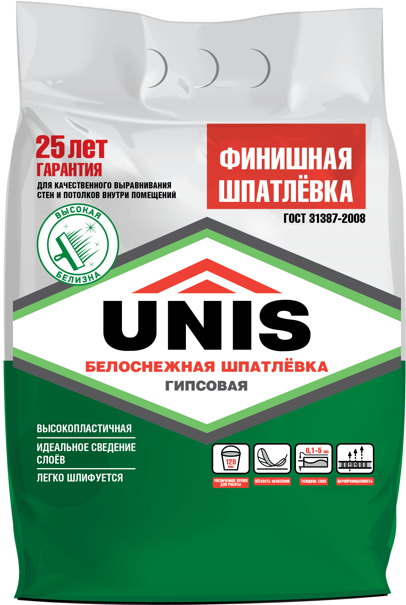 82115470 Шпатлевка гипсовая финишная 5 кг STLM-0019418 UNIS