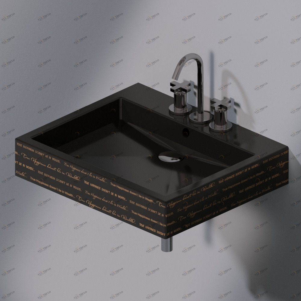 L255421G Подвесная раковина настенная прямоугольная A. e T. Italia  черная AeT ITALIA 
