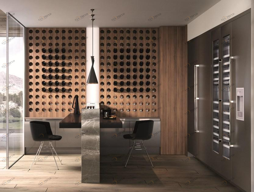 Aster Cucine Кухня с полуостровом без ручек Domina sun-id-1506771