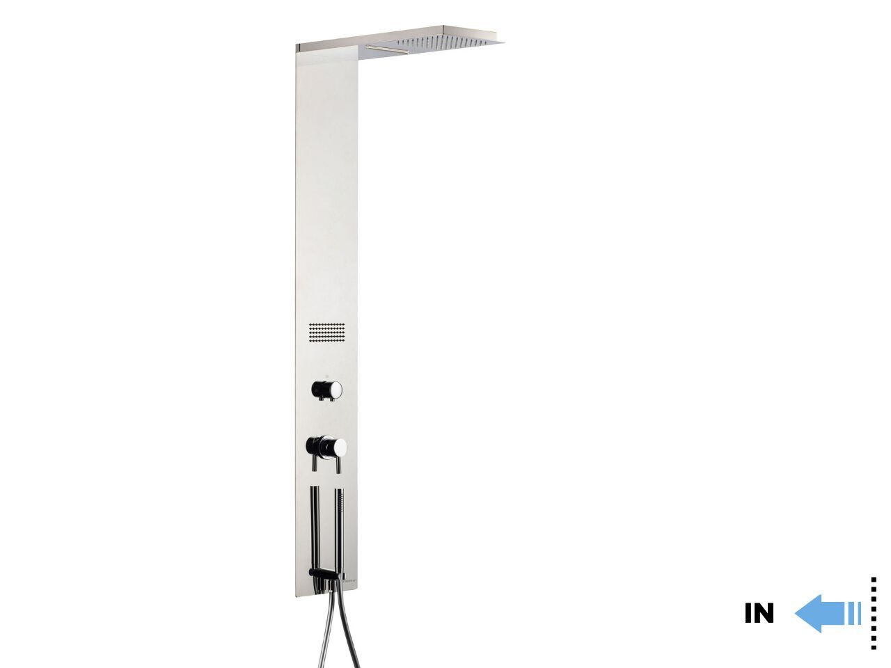 Душевая панель из нержавеющей стали с ручным душем и переключателем Cropelli Quadro ARCH-00098721 - Вид №19