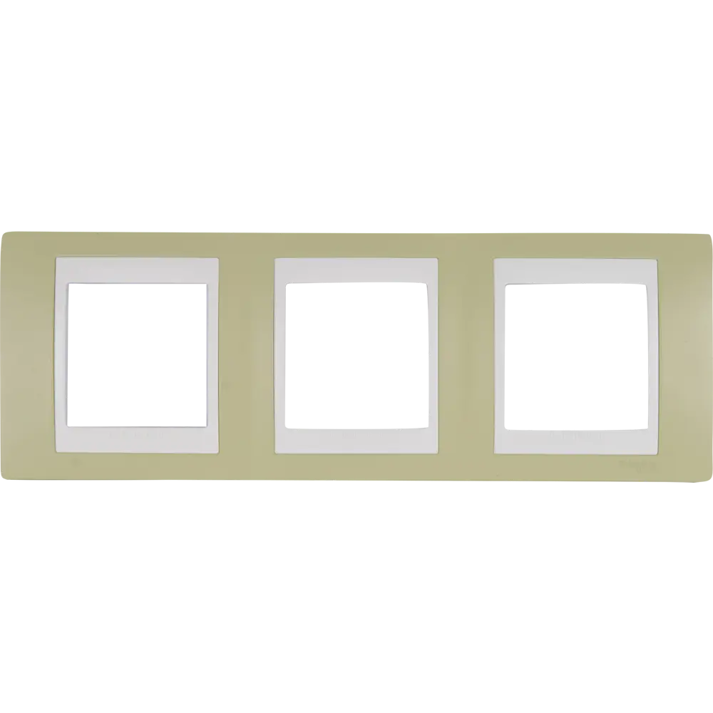 Рамка для розеток и выключателей Systeme Electric Unica 3 поста, цвет зелёное яблоко/бежевый STLM-2170409