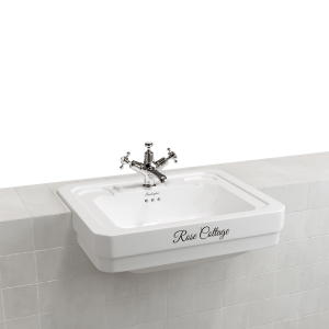 Burlington Bespoke Полувстраиваемая раковина Bespoke Script в эдвардианском стиле 58см с 2-мя отверстиями под смеситель B12 2TH SCR