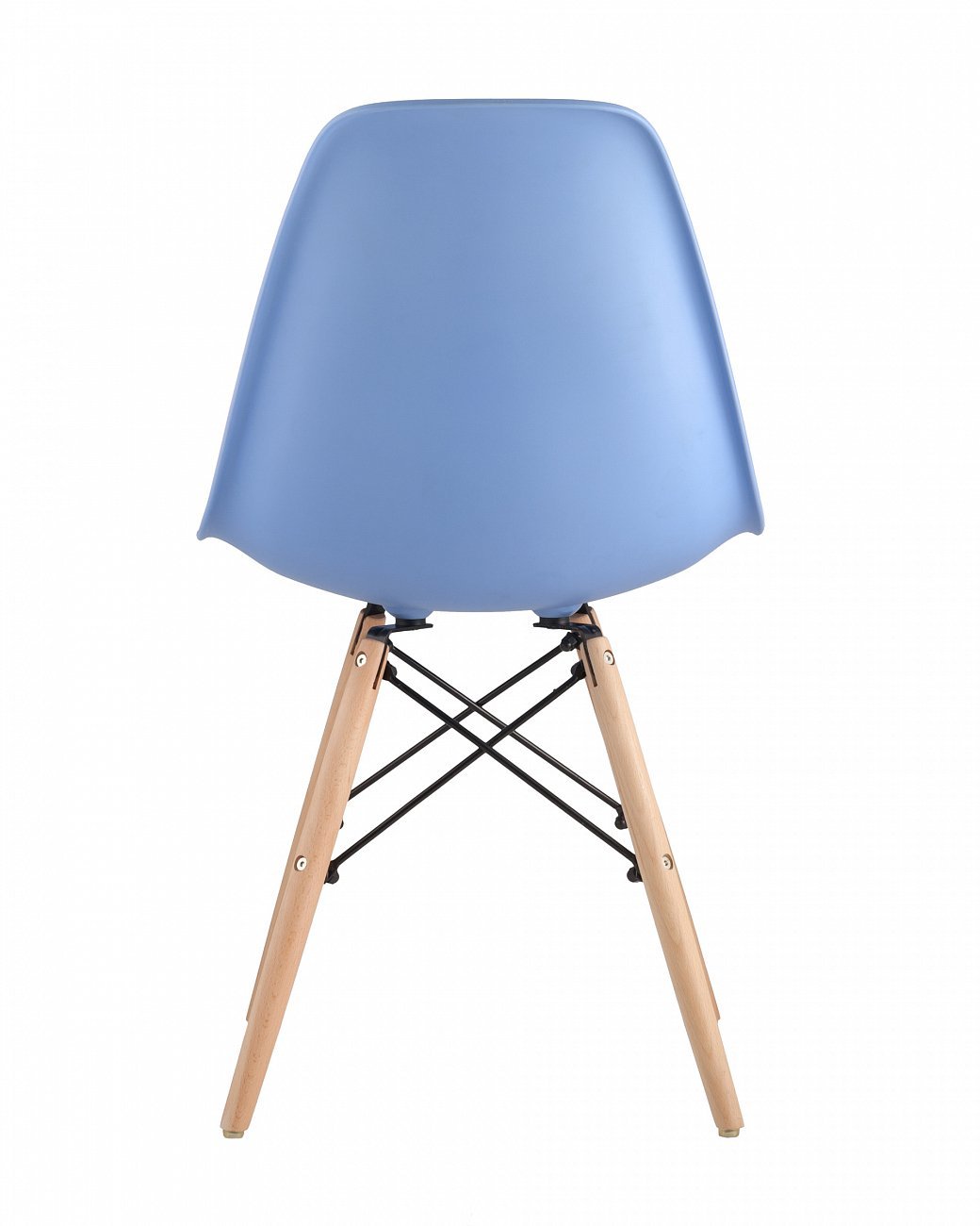 Стул со спинкой голубой с деревянными ножками Eames EAMES ДИЗАЙНЕРСКИЕ, EAMES DSW 00-3882016 Голубой  - Вид №2