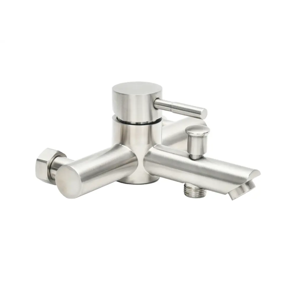 Смеситель для ванны Сургут однорычажный на ванну с лейкой и шлангом цвет сатин Santreyd STLM-2021391