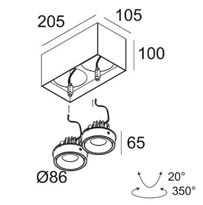 Несколько потолочных светодиодных прожекторов Deltalight Grid On ARCH-00099165 - Вид №15