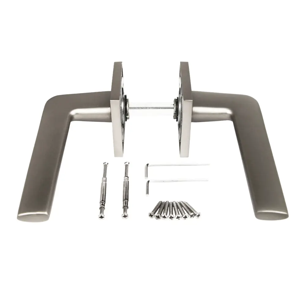 Дверная ручка на розетке KREAFORTA Акация без запирания цвет никель STLM-2044743 - Вид №2