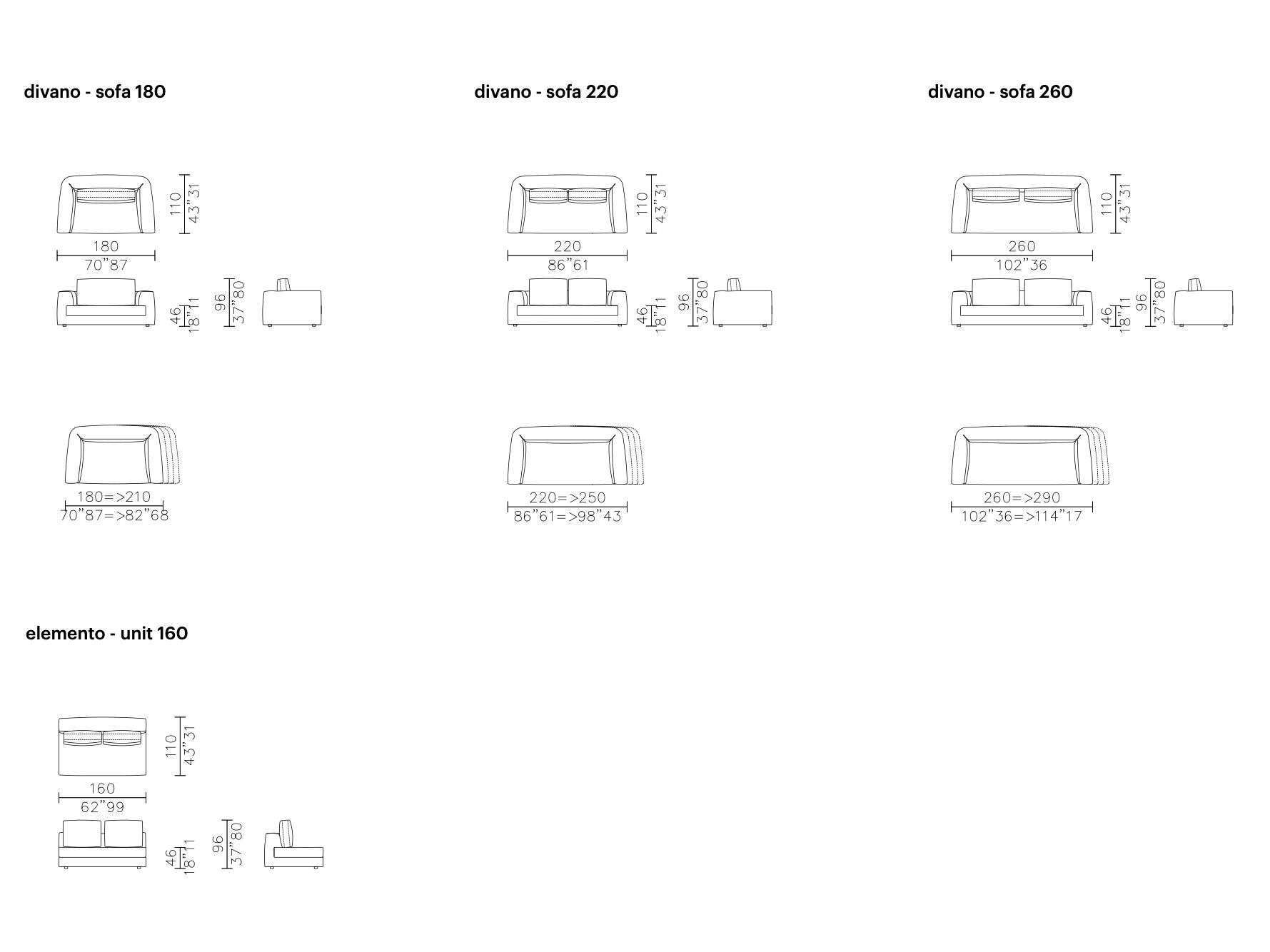 Съемный модульный диван из ткани Meridiani Roger ARCH-00054652 - Вид №15